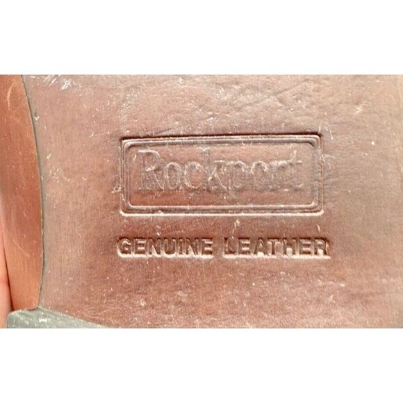 Rockport - men's brown leather shoes w fringes M4044 - low heel - size 9.5 - Picture 6 of 14